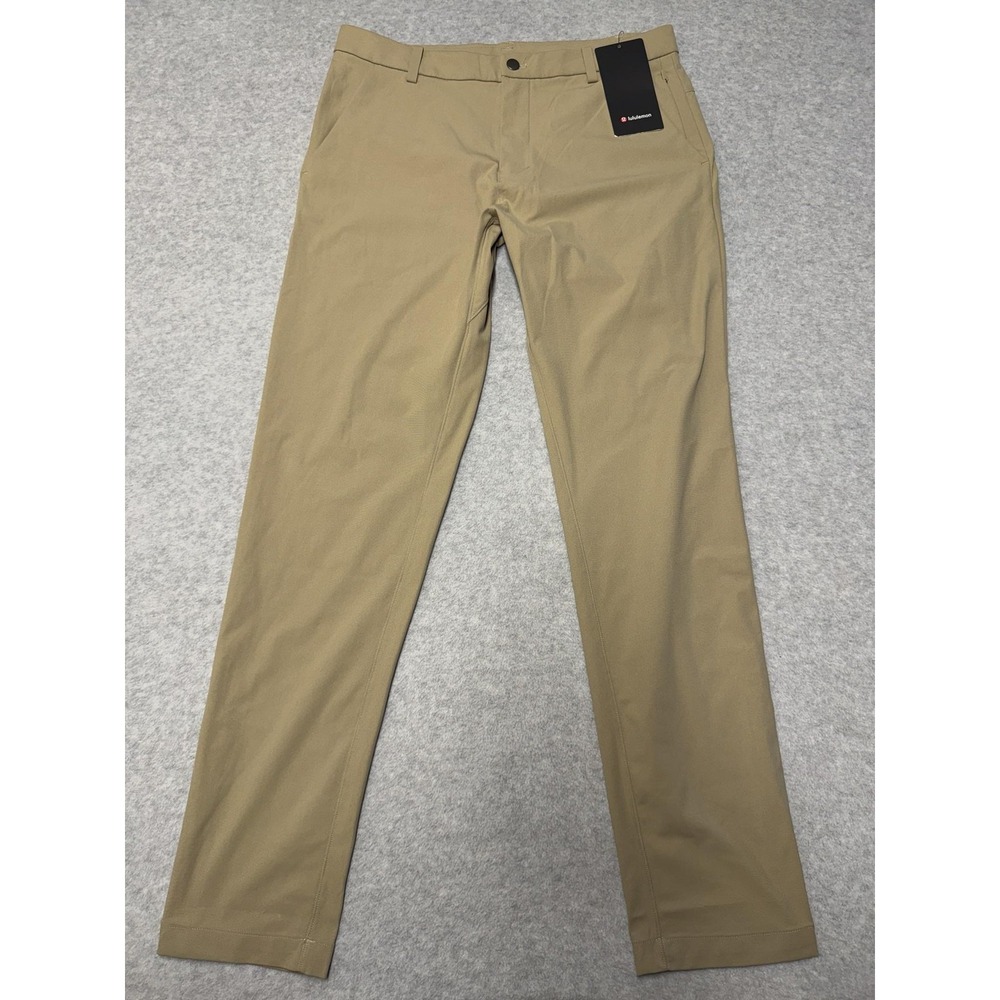 Lululemon Commission Pants Mens 33x34 Beige Chino Classic Stretch Performance